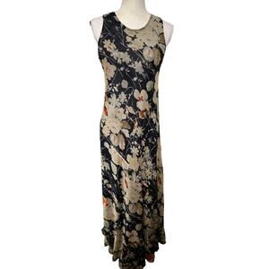 DKNY 100% Silk Floral Maxi Dress